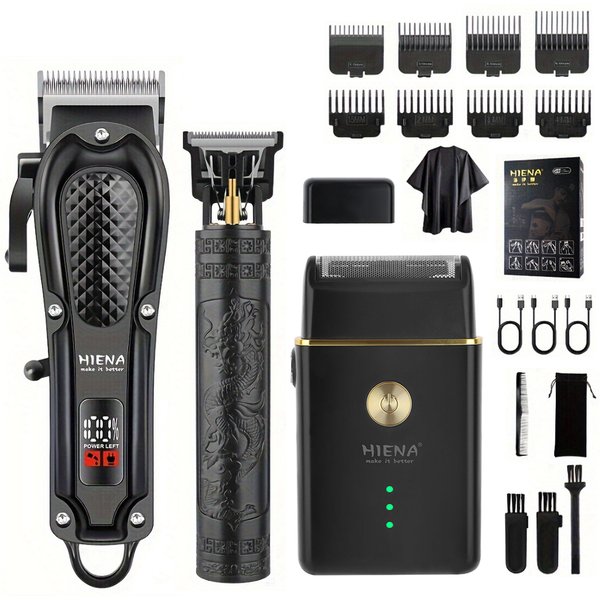 hiena 212 Professional Cutter Mans Clipper Set Metal Electric Cordless Trimmer For Barber LCD Display Hair Cutt