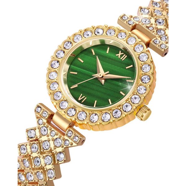Diamond-Encrusted Green Green Bracelet Women's Watch Women's Niche High-Grade Sense Watch-image