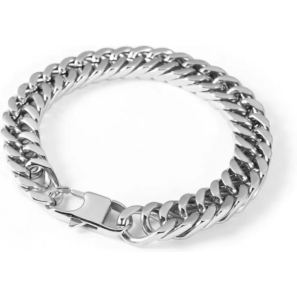 Exquisite Titanium Steel Four Sided Grinding Double Woven Bracelet Hip Hop Trend All Match Simple Cuban Bracelet Jewelry Buckle Hand Ornaments-image