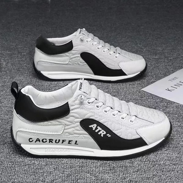Men's Sneaker Comfortable Texture Simple Trendy Korean Style Men's Shoes Fashionable New Lightweight Breathable Casual Running Shoes-image