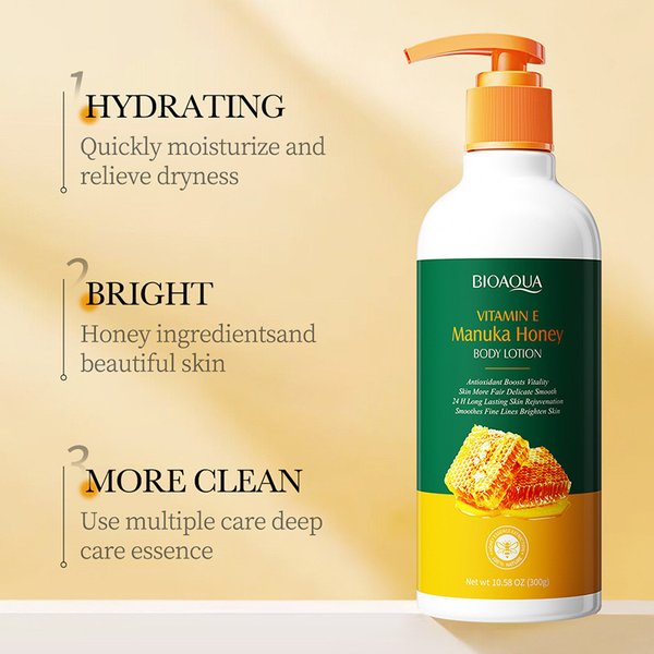 Bioaoua Vitamin E Honey Body Milk Moisturizes, Refreshes, Non Greasy, And Prevents Dryness-image