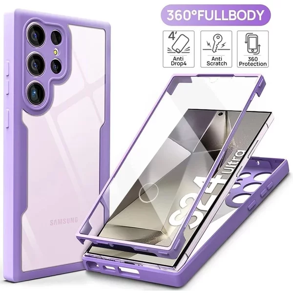 360 Full Body Front Back Case For Samsung Galaxy S24 S23 S22 S21 20 Fe Ultra Plus Shockproof Cases For Samsung S24 Ultra Cover-image