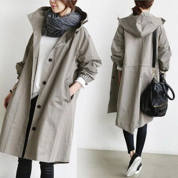 Women's Fashion Style Waist Long Sleeve Coat