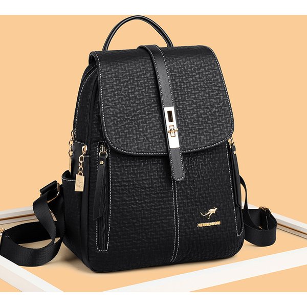 Women's Backpack Trendy Brand Backpack Women Fashion Large Capacity Women's Bag Atmospheric Soft Leather Backpack All Match Trendy Travel Bag
