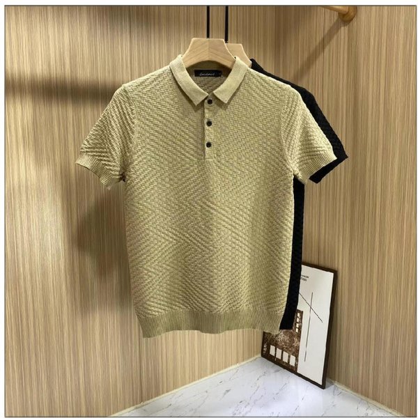 Men's Slim Fit Polo Neck Knit Shirt – Breathable Short Sleeve Summer Sweater In Classic Colors (M-3XL, Black/Beige/White/Grey/Green)