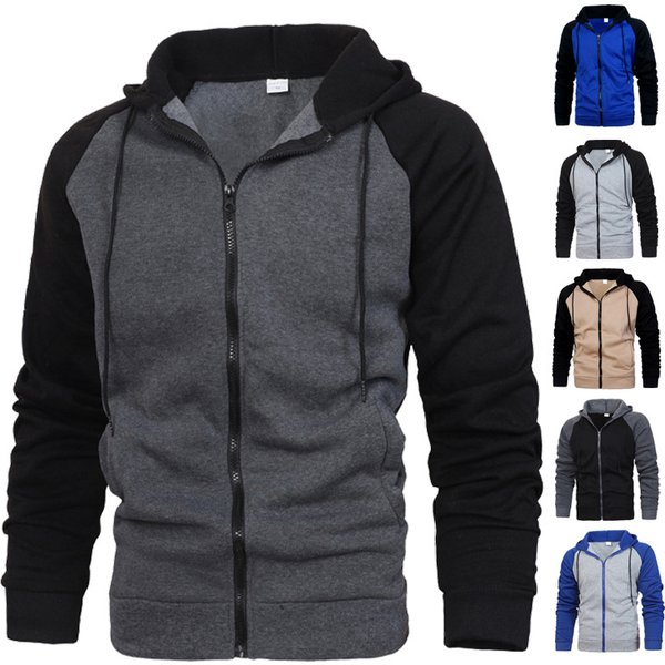 Cross Border New Coat Autumn And Winter European And American Men's Color Matching Fashion Raglan Sleeve Sweatshirt Men's Casual Sports Top