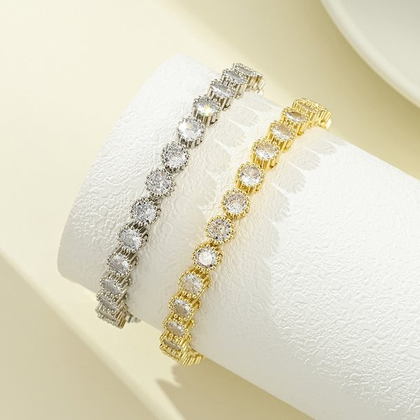 Women's Jewelry Bracelet Jewelry Niche High End Ins Simple Micro Inlaid Zircon Bracelet Trendy Brand Hip Hop Ladies Bracelet-image