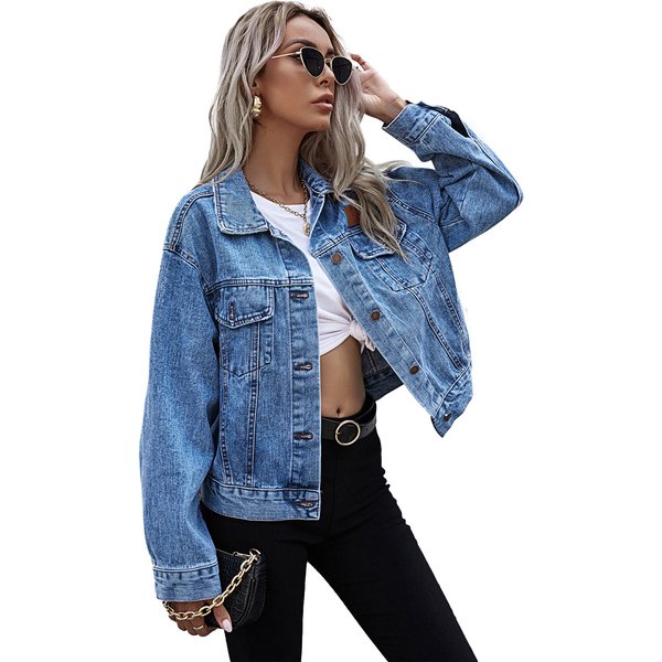 Women's Clothing Ins Fashion Commuting Loose Versatile Denim Jacket-image