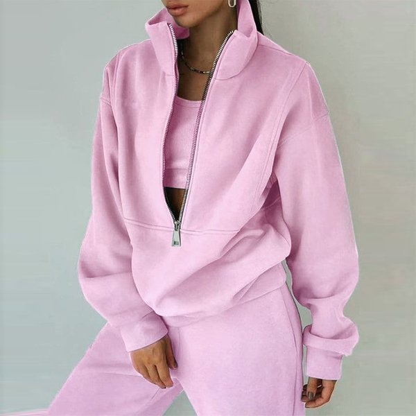Women's Fleece Hoodie & Jogger Set - Streetwear Casual Outfit For Spring, Soft & Comfortable Two-Piece Lounge Wear