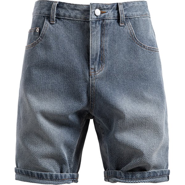 2025 Summer New Cross-Border Starry Sky Pattern European And American Retro Straight Five-Point Men's Denim Shorts-image
