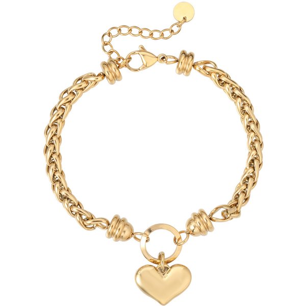 NS026 Fashion Simple European And American Commuting Heart-shaped Niche Cuban Chain Women's Bracelet