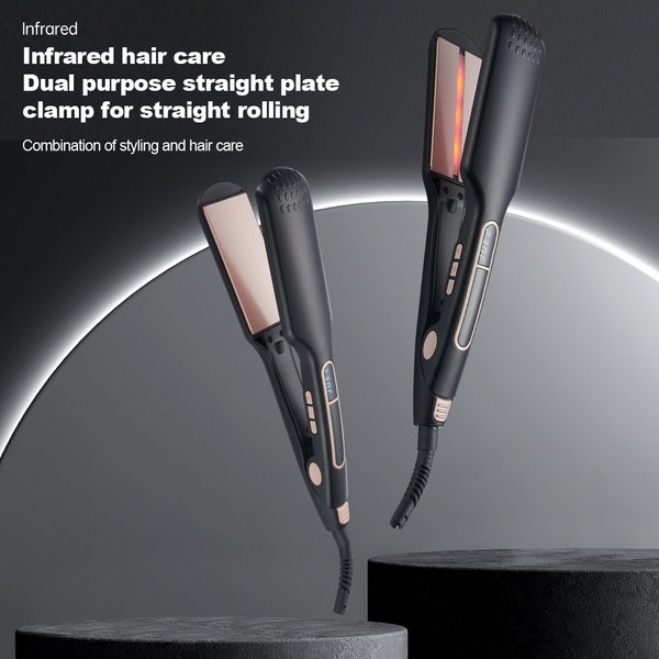 Infrared Professional Hair Straightener, 10s Fast Heat-up, 2-in-1 Flat Iron For Curling & Straightening