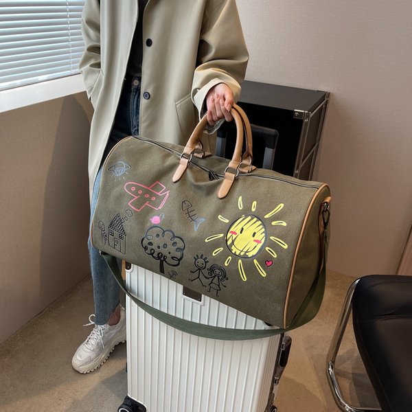 Travel China-Chic Graffiti Travel For Men And Women Short Distance Hand Luggage Dry Wet Separation Fitness Bag-image
