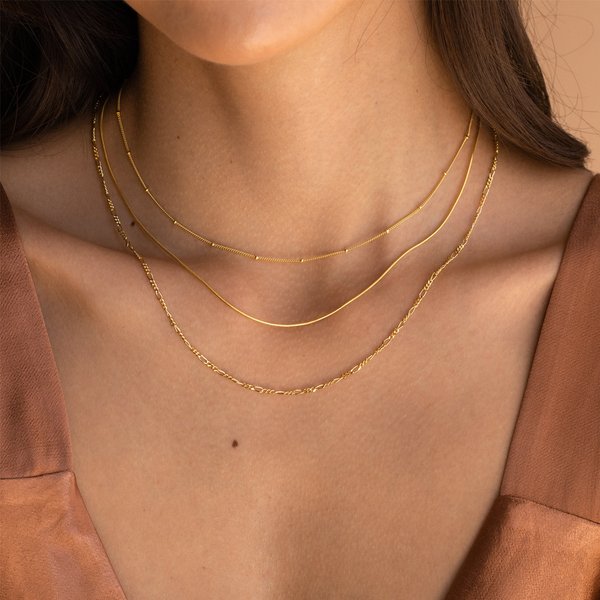 Simple Personality Gold Plated Stainless Steel Necklace Ins Style Multi Layer Necklace Niche Clavicle Necklace-image