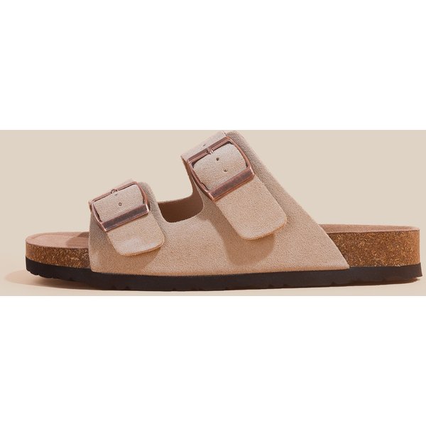 Slippers women's leather vintage sandals women's summer wear casual all-in-one line with beach sandals
