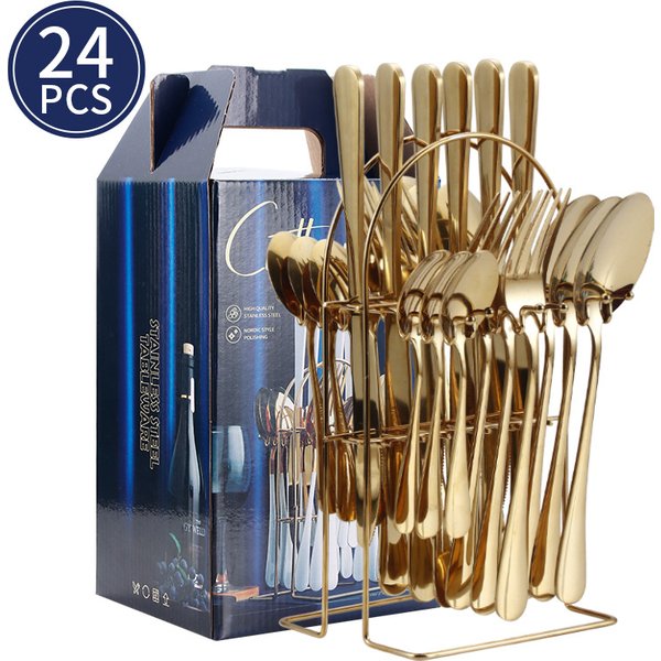 1010 Series 24-Piece Stainless Steel Cutlery Set - Steak Knife & Fork Set With Dinner Spoon, Premium Dining Utensils For Western Cuisine In Gift Box