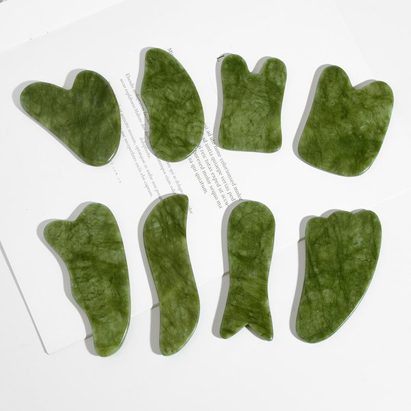 Natural Jade Scraping Board Custom Made Shaving Beauty Massager Whole Body Meridian Massage Jade Scraping Board-image