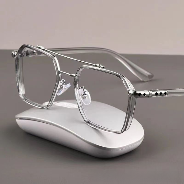Unisex Myopia Glasses Men's Trendy Domineering Plain Glasses Men's Non-Degree Anti-Blue Light Hd Student Eye Protection Glasses-image