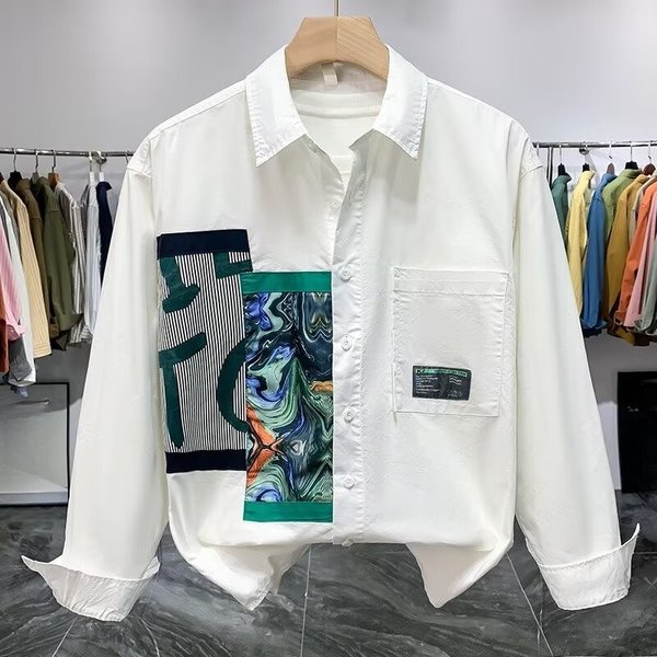 2025 Spring And Autumn New Long Sleeve Shirt Casual Printed Top Cardigan Coat Machine Washable Non Ironing Material