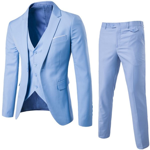 Suit Autumn And Winter Slim Fitting Three Piece Set, Groom's Wedding Groomsman Suit, Men's Professional Dress, Formal
