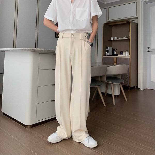 Men's Clothing 2025 New Spring And Autumn Mopping Pants Simple Casual Trousers Men 2023 New Loose Straight Trousers Black Versatile Trousers Trend-image
