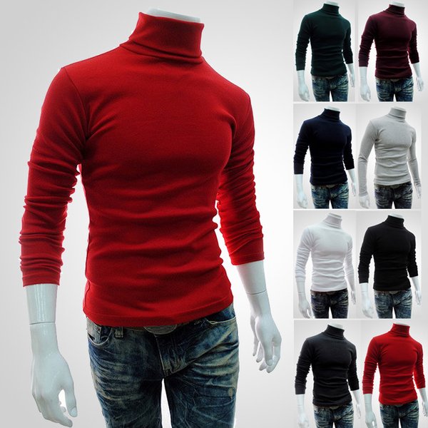 Men's High Neck Slim Fit T-Shirt Long Sleeve Thermal Base Layer Soft Brushed Polyester Solid Color Casual Top For All Seasons