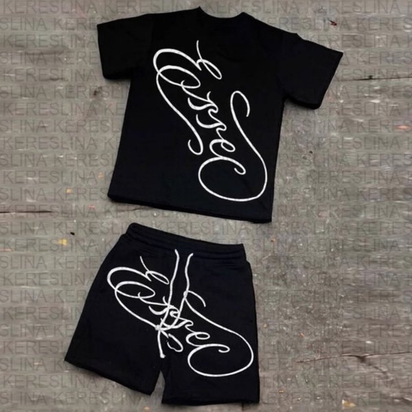 Men's Clothing New High Street Retro Old Summer Printed Letter Printed Short Sleeved T Shirt For Men And Women Trendy Loose Half Sleeved Top-image