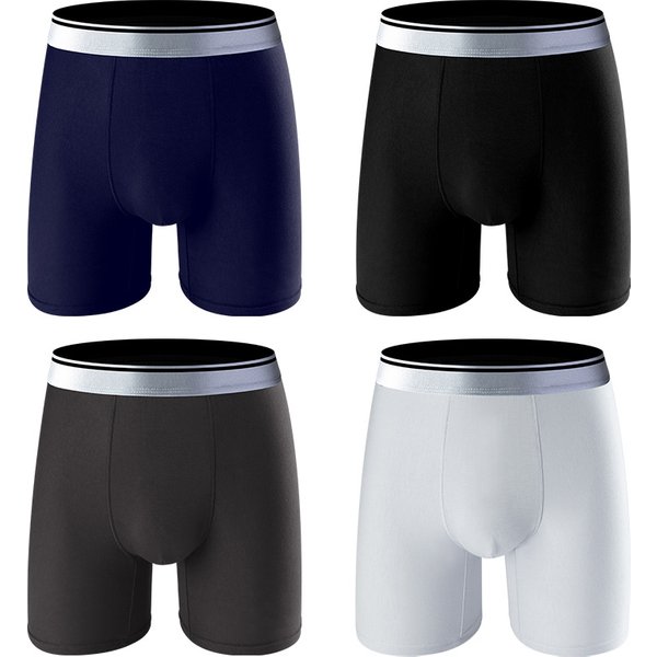 Men's Modal Long Underwear Wholesale Sports Fitness Cotton Crotch Anti Wear Shorts Foreign Trade Cross Border One Piece Shipping