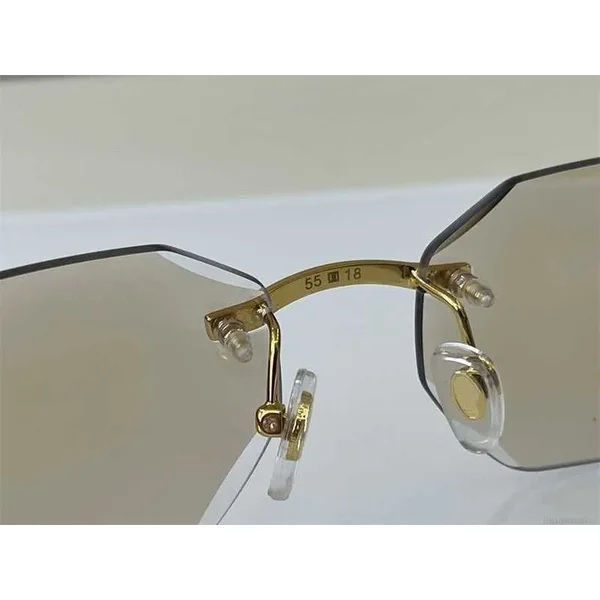 Designer Sunglasses Men Pochromic Glasses Fashion Brand Frameless Style Dia Cut Lens Man Vintage Retro Designers