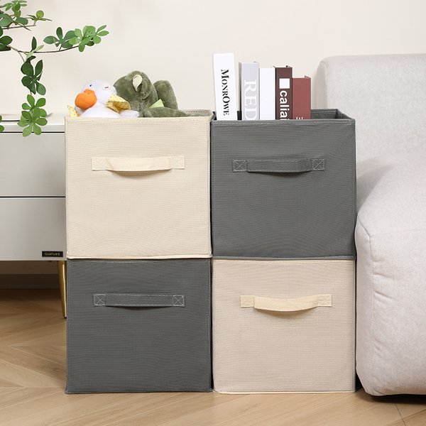 Storage Box Without Cover Household Foldable Fabric Storage Artifact Home Clothing Storage Box-image
