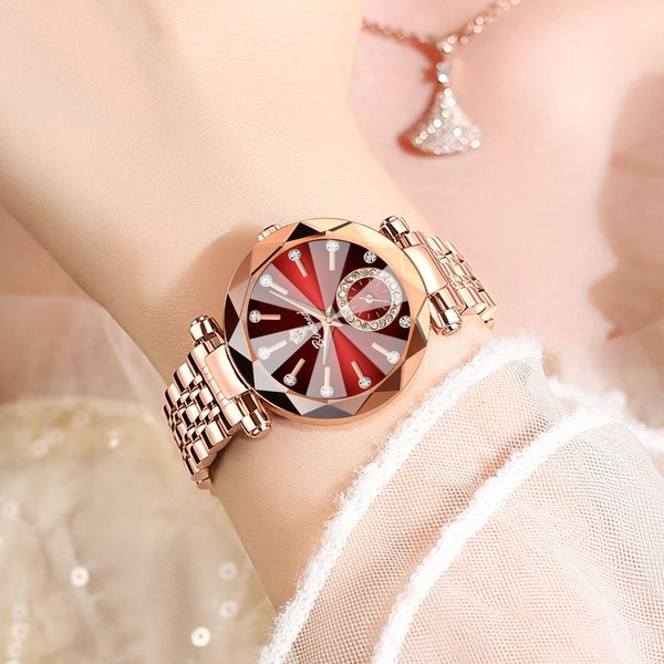 Elegant Ocean Heart Quartz Watch For Women With Diamond Accents, Stainless Steel Band, Water-Resistant, Minimalist Design Solid Steel Belt Waterproof