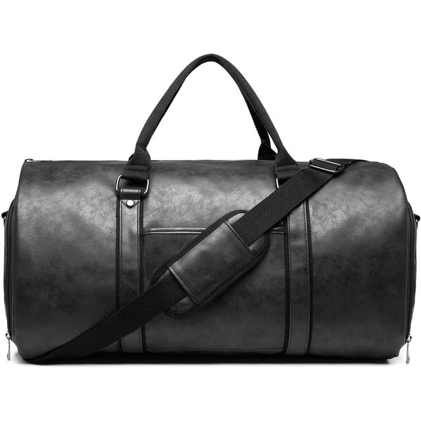 Travel Bag, Unisex Carrying Garment Bag Travel Leather Garment Duffel Bag Convertible Suit Duffle Bag With Shoe Compartment-image