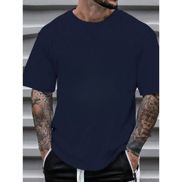 With Brand Logo 100% Cotton Summer Men Loose T-Shirts Casual Breathable Short Sleeves Fashion Outdoor High Street Top-image