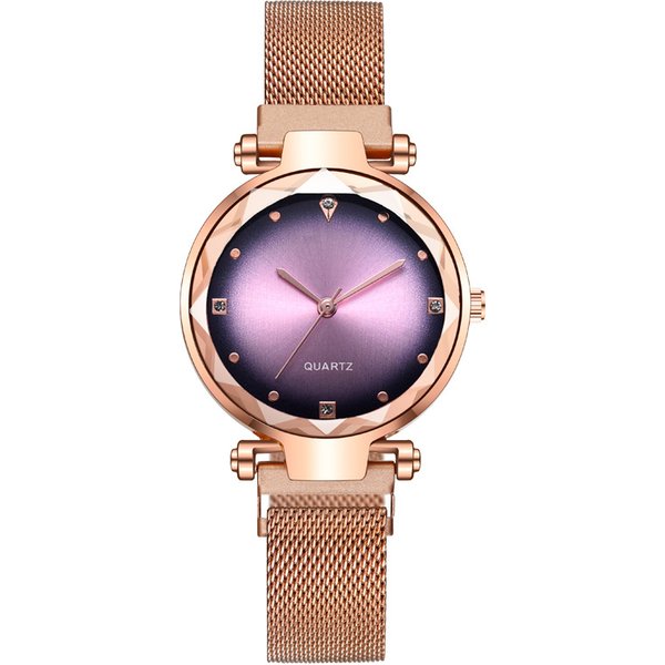 Women's Watch Women's Watch Fashion Diamond Loafing Ferromagnetic Band Quartz Watch Attrite Wrist Watch