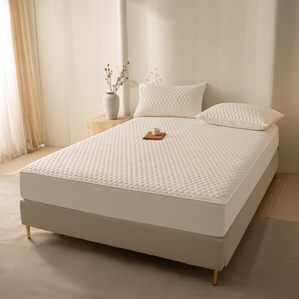 Soft Washed Cotton Quilted Mattress Protector - Waterproof & Slip-Resistant Fits All Mattresses (Home & Commercial Use Machine Washable)
