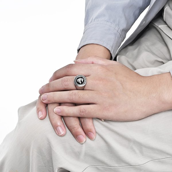 Retro Horse Head Titanium Steel Ring Ring Men's Niche Personality High End Design Sense Wear Jewelry-image