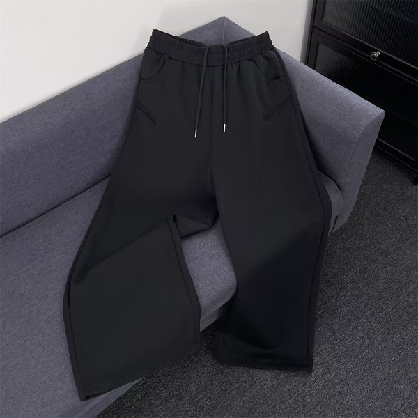 Minimalist Straight-Leg Sweatpants – Casual Drop-Crotch Joggers For Men (M-3XL, Poly-Cotton Blend, Wrinkle-Free, Versatile Streetwear)-image
