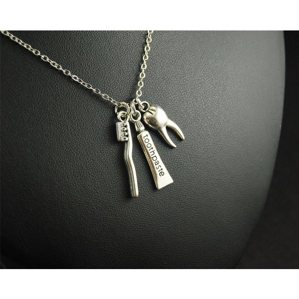 Jewelry & Accessories Tooth/Toothbrush/Toothpaste Pendant Charm Necklace