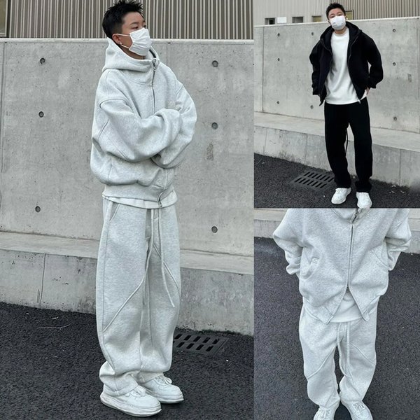Men's & Women's Hooded Sweatshirt & Jogger Set - Fleece-Lined Casual Tracksuit For All Seasons-image
