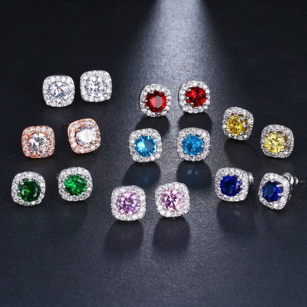 Earrings Fashion Simple Cute Disc Zircon Earrings Women's Versatile Street Style Earrings Earrings-image