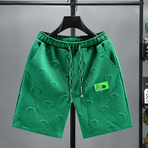 Men's Clothing Fashion Men's Sports Shorts Men's 5-Point Summer High-End Steel-Printed Pants Brand Large Size Straight Loose Casual 5-Point Pants-image