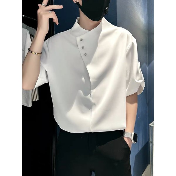 Half Open Collar New Spring And Summer Commuting Simple Casual Versatile Waist Design Top-image