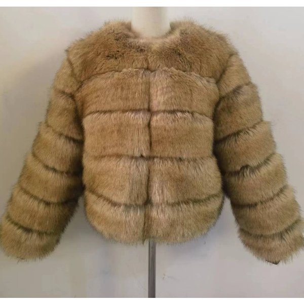 Women's Clothing fur coat fox fur patchwork winter thick warm long sleeve short fur coat