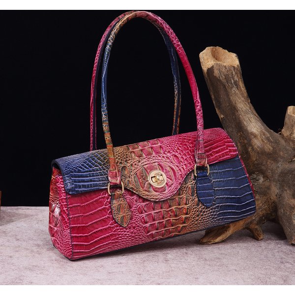 Retro Portable Armpit Bag Women's Bag Crocodile Pattern-image