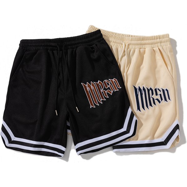 Basketball Short Summer Fashion Sports Shorts For Outer Wear High Street Hip Hop Letter Embroidery Wide Leg Sports Pants Shorts-image