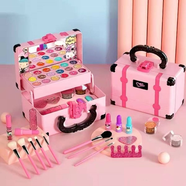Pretend Play Kids Makeup Kit Girl Toys Princess Make Up Set Non Toxic Cosmetics Toy Early Learing Educational Toys For Girl Gift