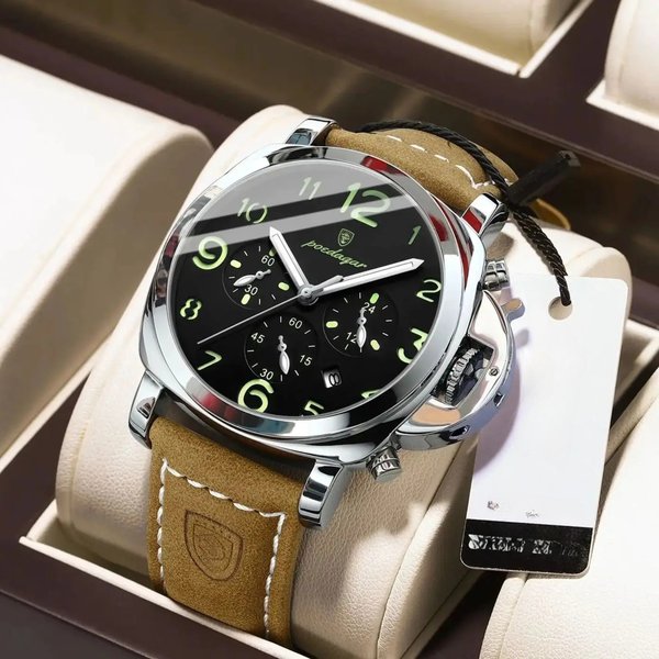Luxury Military Watch For Men Waterproof Luminous Leather Man Watch Quartz High Quality Men's Sports Watches Male Watches-image
