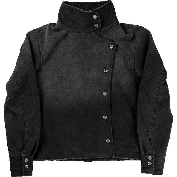 Y2k Fencing Vintage Wash Gradient Irregular Buttons Unisex Gothic Harajuku Streetwear Canvas Cotton Casual Jacket