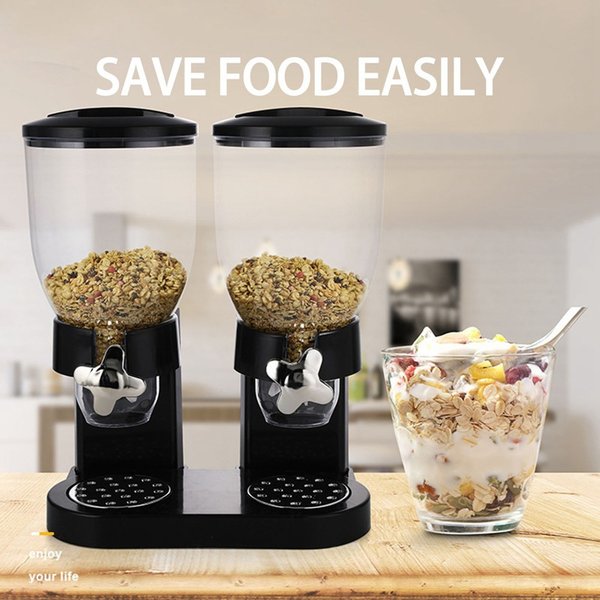 cereal dispemser double head 3.5L upright plastic cereal machine cereal machine kitchen food distribution tank