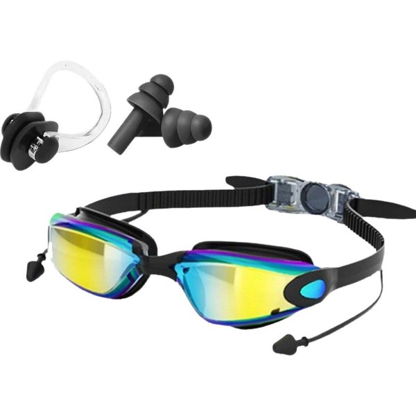 Swimming Eyewear Hot Selling Adult Swimming Suit Swimming Goggles Swimming Cap Nose Clip Earplugs Hd Anti Fog Electroplating Wholesale Racing Goggles-image